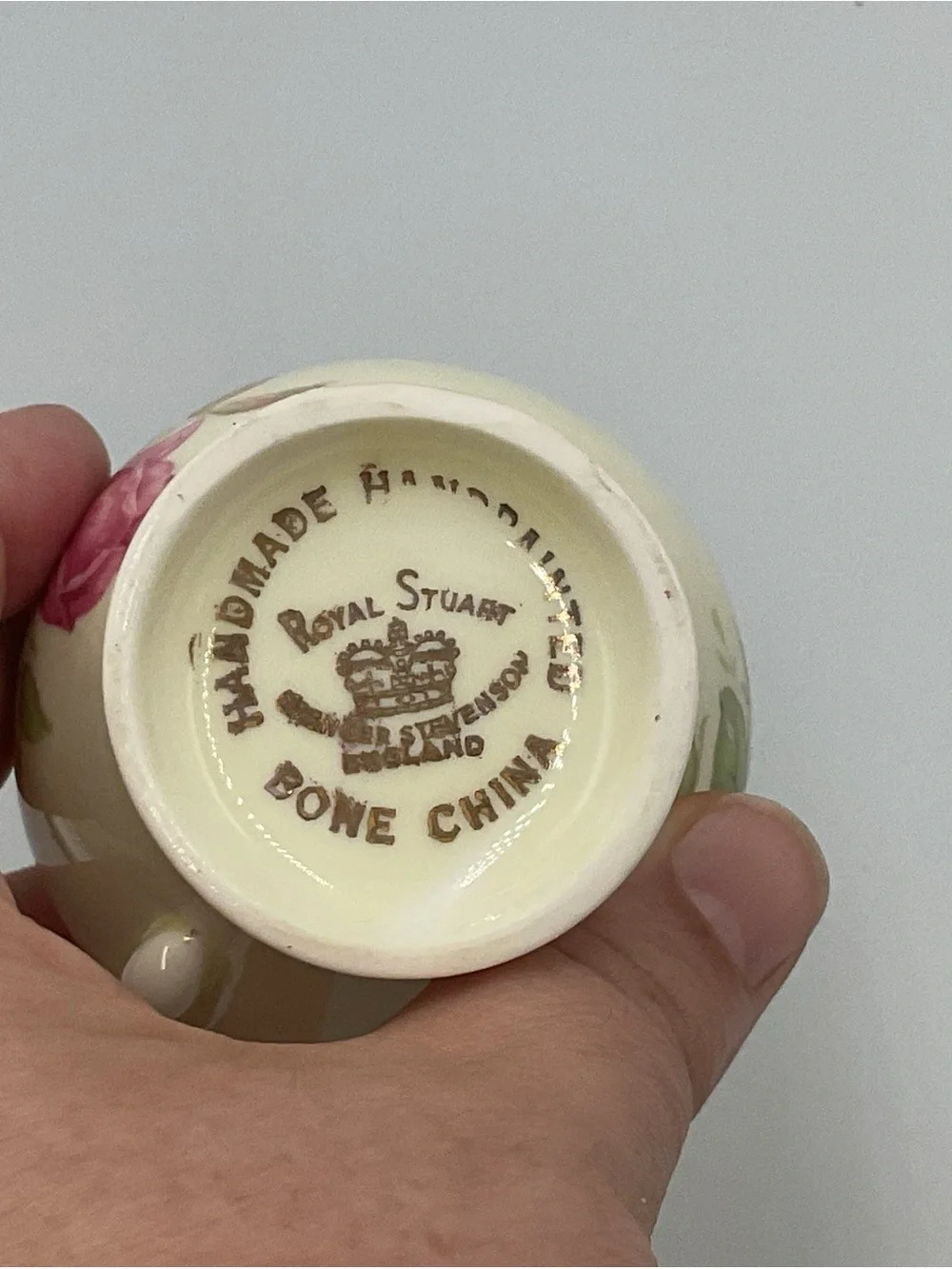 Vintage Royal Stewart Stevenson England Bone China Creamer & Sugar Set Roses